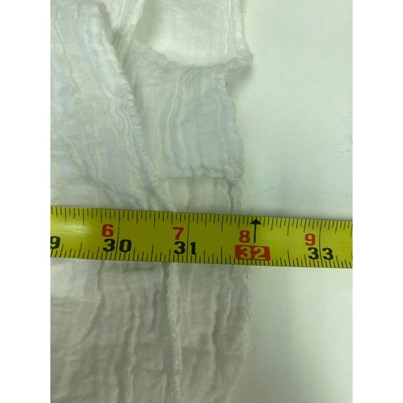 Le Marais Women's M White Sleeveless Ruffled Lace Mesh Italy Dress Crochet D20 - Picture 6 of 6